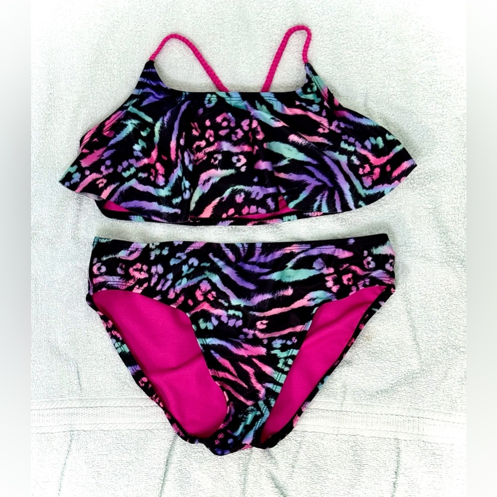 Kids Bikini with Pink and Purple Leopard Print By So